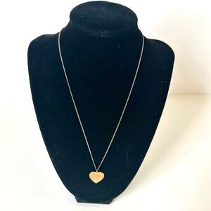 “FORGET ME NOT” Gold Heart Pendant Necklace with Etched Statement